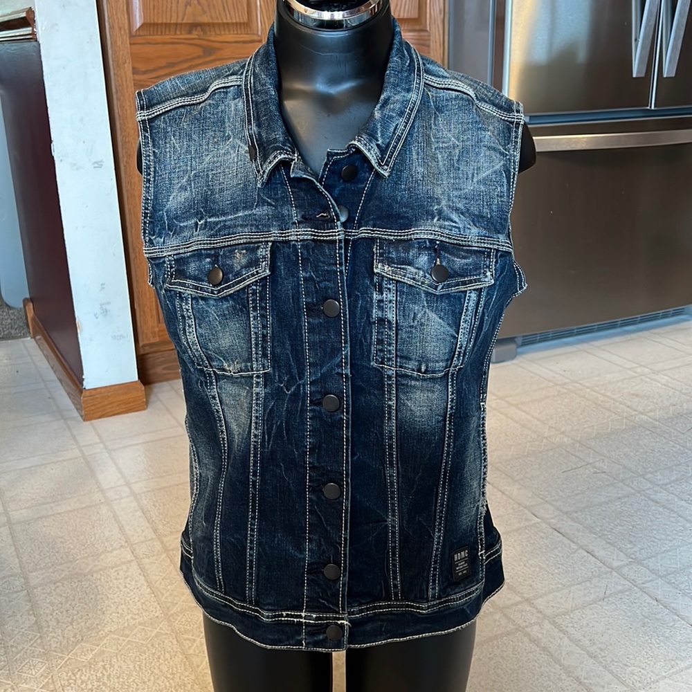 Harley Davidson women’s black label denim vest